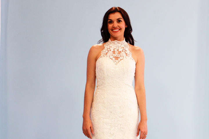 Jamie's new dress had elements of her mother's appliqued gown! This design is
