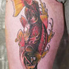 After: Dirk shows off his completed cover-up skillfully done by