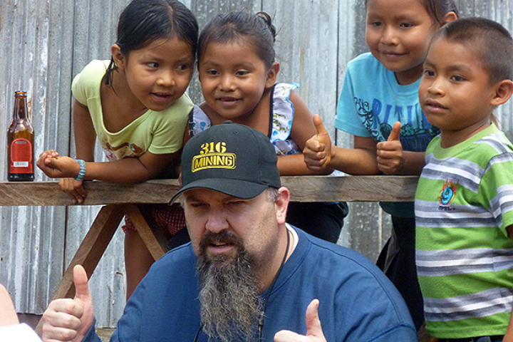 Todd Hoffman and some friends in Guyana.