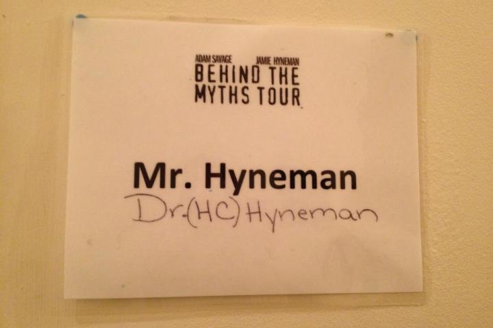 Guess this is my dressing room. (Aug. 30, 2013) From Jamie Hyneman's Twitter feed. Follow