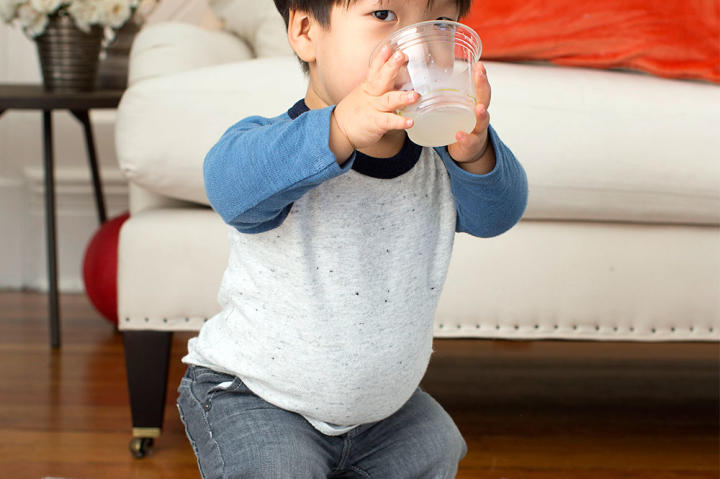 Will tries to look silly while he takes a sip of water.