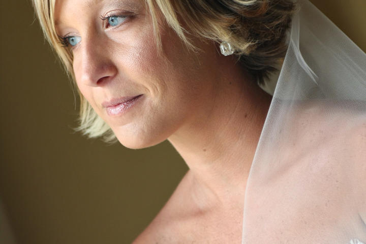 Laura Ann waits to walk down the aisle. Or should we say field? Laura Ann's reception took place at Heinz Field in Pittsburgh.