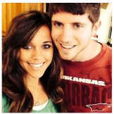 The University of Arkansas fans pose for a quick selfie. Jessa captioned this photo with "Ben Seewald -- You're my favorite person in the whole world!"