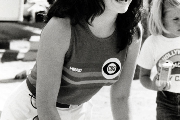 Valerie flashes a winning smile in the Battle of the Network Stars in 1979. That mane of dark hair is just one clue this gorgeous star has Italian ancestry.