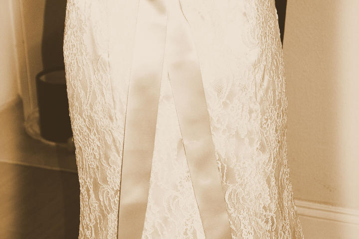 Crissy's wedding dress had a vintage elegance.