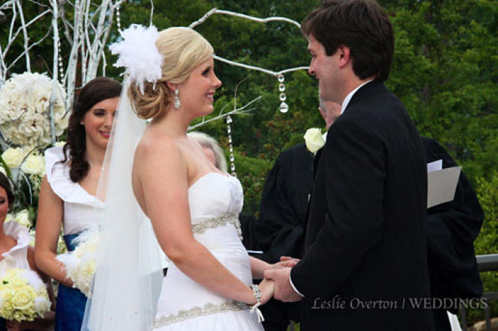 Holly and her groom, Robert, exchange vows during the ceremony. "We were so excited to be getting married," Holly says. "All we could do was look at each other and smile."