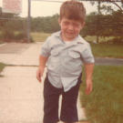 Bill trying out his skates at age 6.
