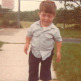 Bill trying out his skates at age 6.