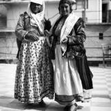 Greek gypsies wear traditional clothing in this photo from 1930.