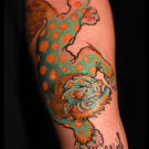 Jason Aptake's finished tattoo.