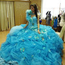 Eden can't believe just how huge her wedding dress is.