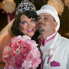 Louann and Patbaby declare their love before family and friends, then mug for the cameras.