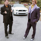 Ivan's style is reserved rocker, while Thomas goes for special flair with fur, color and plenty of crystals.