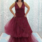 After several dye jobs and an artful application of tonal beading, Kelly transformed the