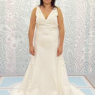 California bride Aisha requested a red, burlesque dress for her wedding. In her sister-in-law Amburr's