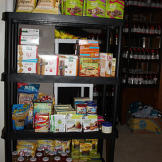 Extreme couponer Callie keeps a special section in her stockpile for organic and healthy food items.