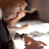 Ami James working on some sketches.