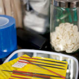 Needles and other tattooing supplies.
