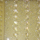 Cascading crystal stones and hand-applied crystals bling this one-of-a-kind space. There are nearly 200,000 crystals here!