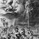 In this illustration from a 1665 edition of Ovid's "Metamorphoses," men flee from a deadly downpour unleashed upon them by the command of the ancient god Jupiter (Zeus, to the Greeks).