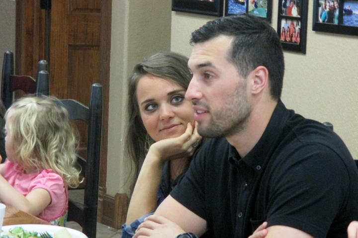 Jinger stares lovingly at Jeremy during his visit to Arkansas