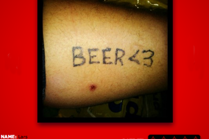 This is why you shouldn't get a drunk tattoo. Need I say more?
