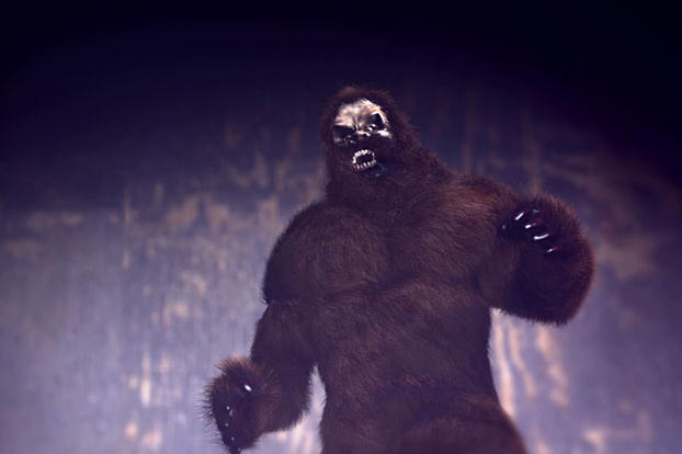 The Ohio Grassman is a cousin of Sasquatch. It stands 9-feet tall and weighs 1,000 pounds. It is an intelligent and surprisingly graceful creature that has a terrifying growl. It likes to warn hunters to stay away by throwing rocks from a distance.
