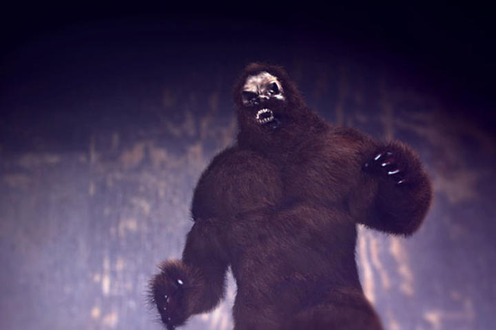 The Ohio Grassman is a cousin of Sasquatch. It stands 9-feet tall and weighs 1,000 pounds. It is an intelligent and surprisingly graceful creature that has a terrifying growl. It likes to warn hunters to stay away by throwing rocks from a distance.