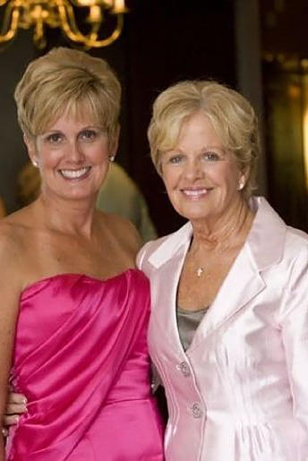 Lori Allen from Say Yes to the Dress: Atlanta with her mother Jean. "This was taken at my 50th birthday party two years ago. It's one of my favorite Mom pictures! Everyone had to wear pink to my party."