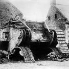 A destroyed British tank at Rumilly during the World War I battle of Cambrai, France, 1917.
Watch video of the
