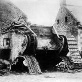 A destroyed British tank at Rumilly during the World War I battle of Cambrai, France, 1917.
Watch video of the