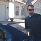 Steve Simons arrives to inspect a new property.