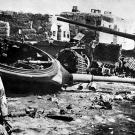 An Egyptian commando stands before a group of knocked out Israeli tanks during the Battle of Ismailia at the end of the Yom Kippur War, 1973.
Watch video of