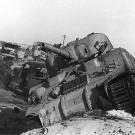 Damaged tank and vehicles, Sinai War, 1956.
Watch video of the