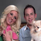 The couple is actually a happy family of four. These are their rescue dogs, Bambina and Trixie.