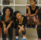 The girls of Dance 411 are all smiles here, but when they're performing, they're tough as nails and don't bend under pressure!
