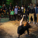 Even though there are plenty of adults at the cypher, the kids hold their own.