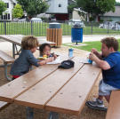 Family picnic in the park. |