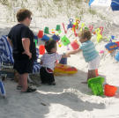 William's first time at the beach.