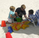 Family time at the beach.