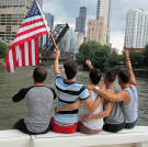 Justin joins his friends for a day out on the water.