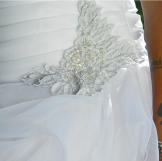 Vanessa's wedding dress details.
