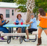 Amanda shows the ladies her dance moves.