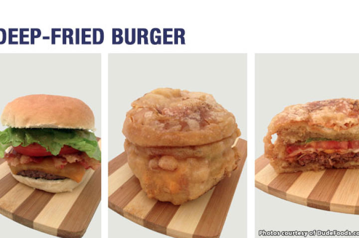 Why just deep fry the patty when you can fry the whole burger? Go big or go home, we say.