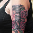 After: Tattoo artist Lisa Del Toro gave Amanda a fresh tattoo to cover-up her unwanted ink.
