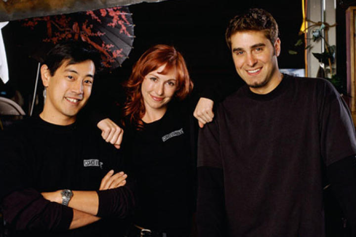 Grant Imahara, Kari Byron and Tory Belleci began filming