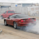 Tina Pierce challenges Justin Shearer (a.k.a. Big Chief) to a race.