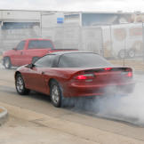 Tina Pierce challenges Justin Shearer (a.k.a. Big Chief) to a race.