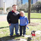 Bill and Jen take their pooch, Rocky, out for a walk in a city park. The little couple knows the importance of staying active and Rocky isn't happy unless he gets out for his daily walk!