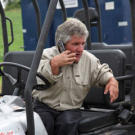 Matt's signature pose: sitting and talking on his cell phone. Due to his numerous business ventures, he spends much of the day with the phone to his ear.